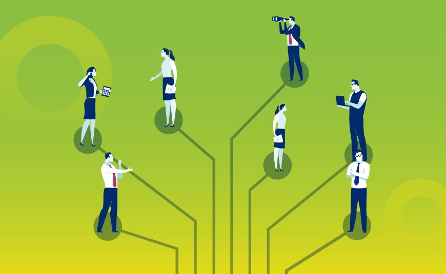 Illustration depicting branching scenario paths, representing diverse emotional situations in crisis response training for victims' families and survivors. Empowering Skills through Scenario-Based Learning.